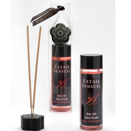 Extase Sensual - Óleo de Massagem Com Efeito Morango Extra Fresco 100 ml