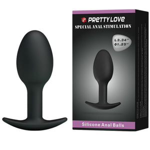 Pretty Love - Plug Anal de Silicone 6.5 cm Preto