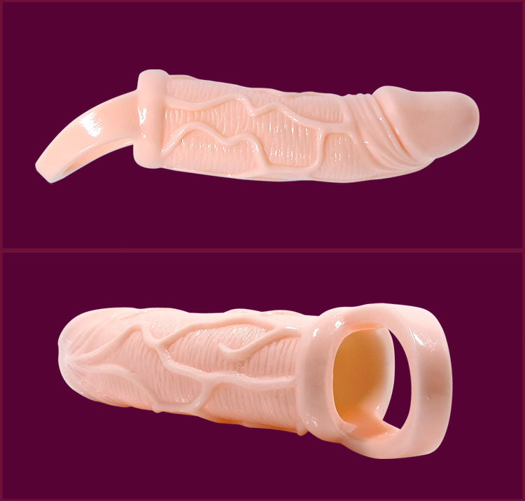 Baile Bainha Extensora de Pénis Com Vibração e Ala Para Testículos 13.5 cm