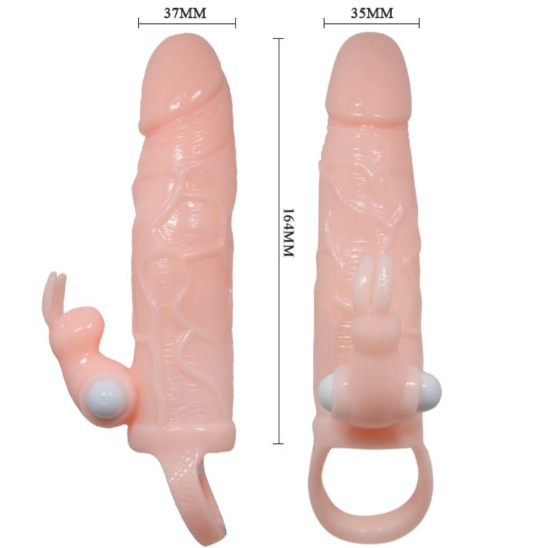 Baile Funda para pene Brave Man Con conejo y carne de motor doble 16.5 Cm