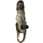 Baile Capa para Pénis Brave Man Com Estimulação Clitórica e Anal Dupla Bala Preta 16.5 Cm