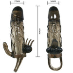 Baile Capa para Pénis Brave Man Com Estimulação Clitórica e Anal Dupla Bala Preta 16.5 Cm