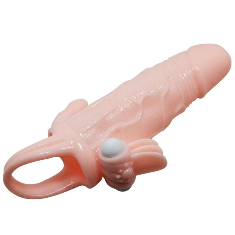 Baile Capa Para Pénis Brave Man com Carne de Estimulação Clitórica e Anal 16.5 cm
