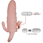 Baile Capa Para Pénis Brave Man com Carne de Estimulação Clitórica e Anal 16.5 cm