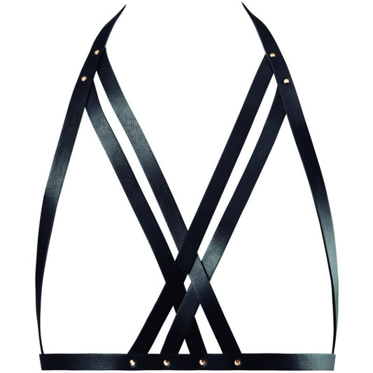 Bijoux Indiscrets Maze Halter Bra Harness Preto