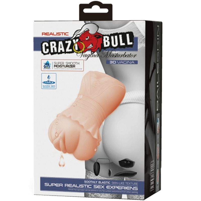 Crazy Bull Masturbador de Vagina de Piel de Foca con Balas Vibradoras