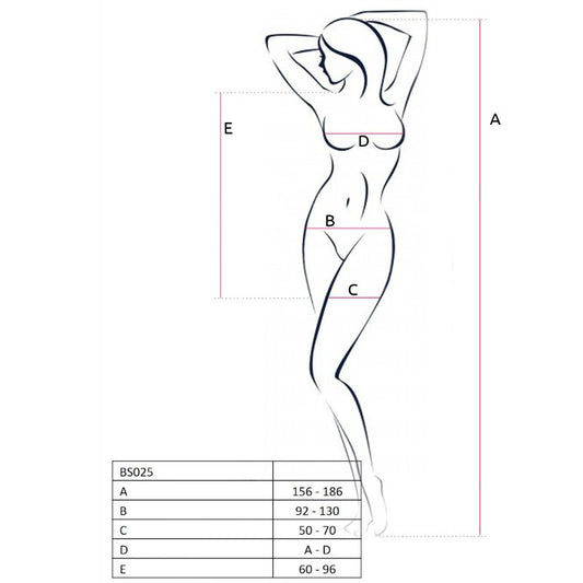 Passion - Mulher Bs025 Bodystocking Vestido Preto Estilo Tamanho Único