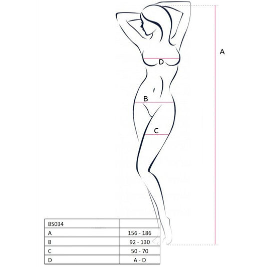 Passion - Woman Bs034 Bodystock Branco Tamanho Único