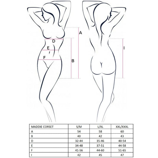 Passion Mulher Maddie Preto Corset Tamanho S/m