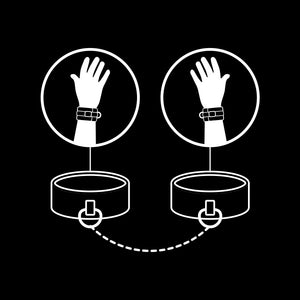 Fetish Submissive - Algemas de Couro Vegano com Forro de Noprene