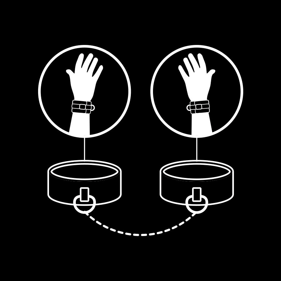 Fetish Submissive - Algemas de Couro Vegano com Forro de Noprene