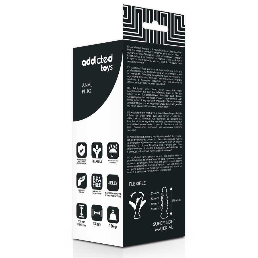 Addicted Toys - Plug Anal 17 cm Preto
