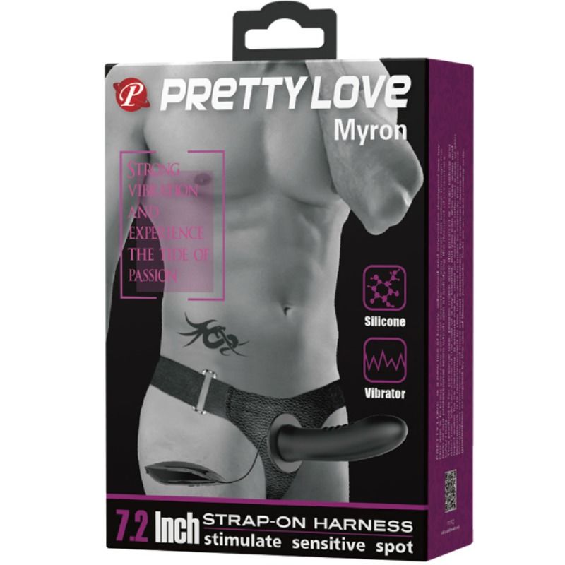 Pretty Love - Myron Strap on com Vibração e Dildo Oco