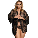 Subblime Queen Plus Lace Peignoir Mangas Alargadas