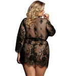 Subblime Queen Plus Lace Peignoir Mangas Alargadas