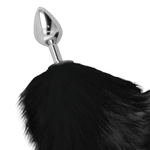 Darkness Plug Anal Plata 8 Cm Con Cola Negra
