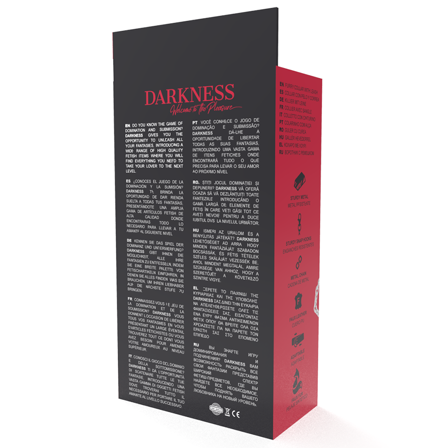 Darkness Colar de Couro de Alta Qualidade Com Trela