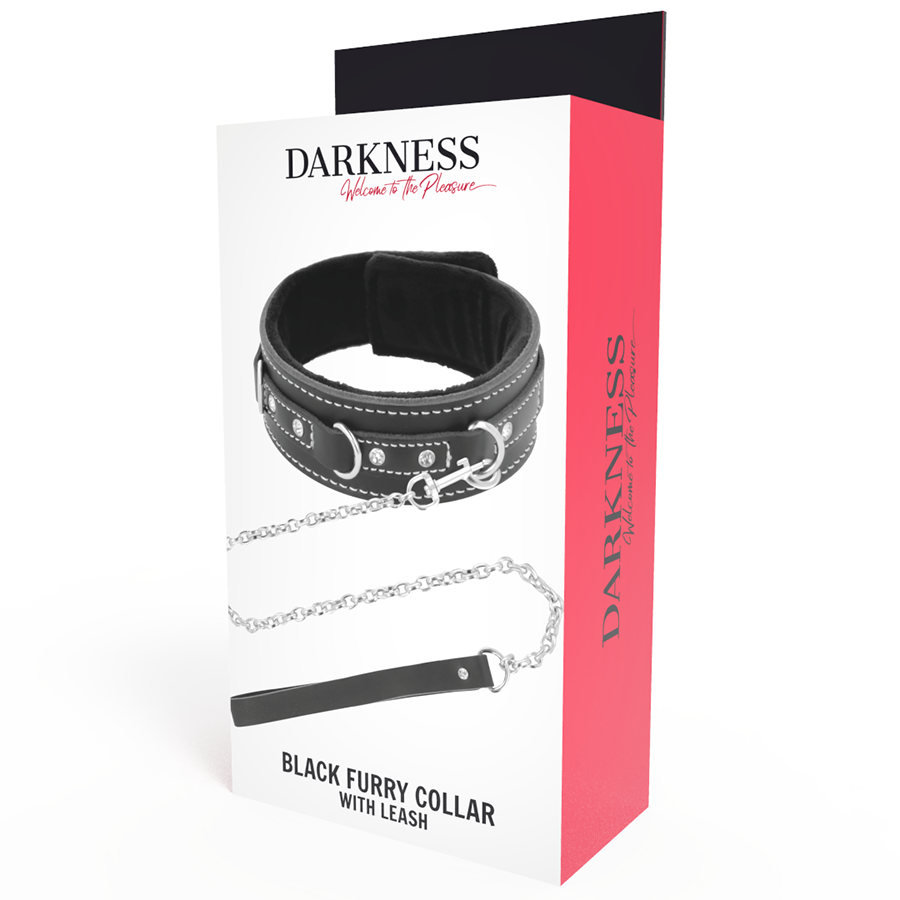 Darkness Colar de Couro de Alta Qualidade Com Trela