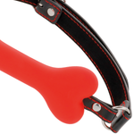 Darkness Mordaça de Silicone de Osso Vermelho