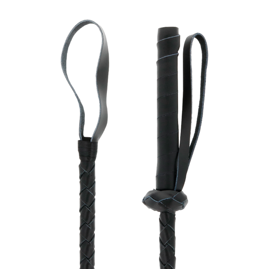 Látigo de Cuero Fetichista BDSM Oscuro de 60 cm