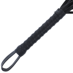 Darkness - Látigo Bondage Negro con Mango de Cuero