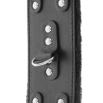 Darkness - Esposas Ajustables de Cuero Negro Forradas