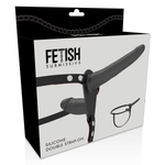 Fetish Submissive Harness Penetração Dupla Preta
