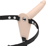 Arnés de fetiche sumiso Vibrador de silicona color carne 15 cm