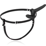 Fetish Submissive Harness Vibrador Preto de Dupla Penetração