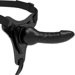 Arnés fetichista sumiso de silicona negro realista de 16 cm