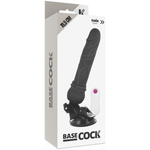 Basecock Vibrador de Control Remoto Realista Negro 19.5 Cm -o- 4 Cm