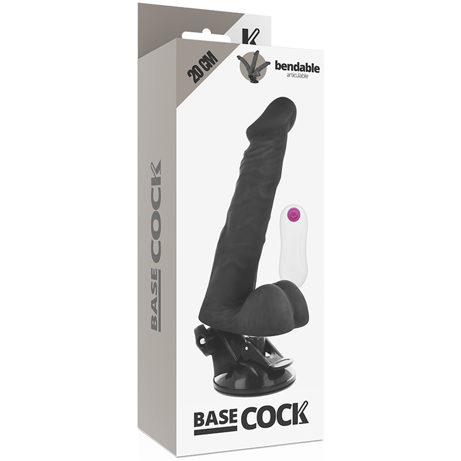 Basecock Vibrador Articulado Mando a Distancia Negro 20 Cm -o- 4.5 Cm