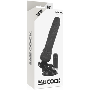 Basecock - Controle Remoto Vibrador Realístico Basecock Preto 19,5 cm