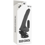 Basecock Vibrador Realístico de Controle Remoto Preto Com Testículos 20 Cm -o- 4 Cm