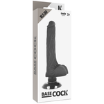 Basecock - Vibrador Realístico 2-1 Preto 18.5 cm -O- 4 cm