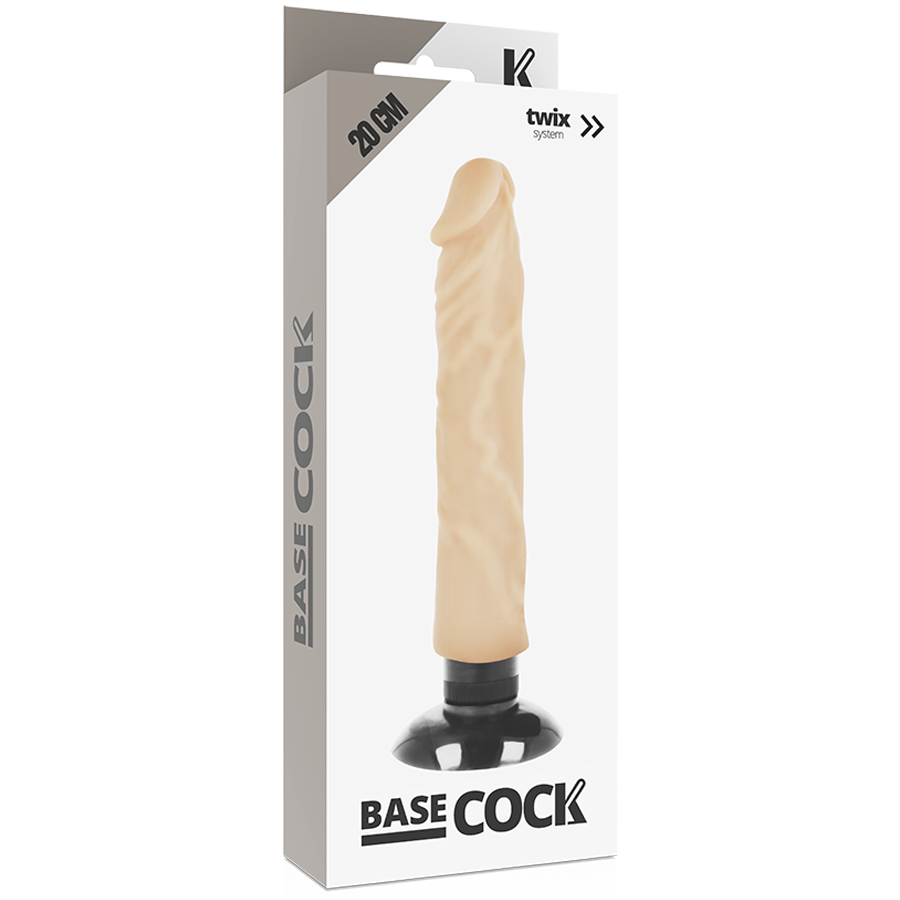 Basecock - Vibrador Realístico 2-1 Natural 20 cm -O- 4 cm
