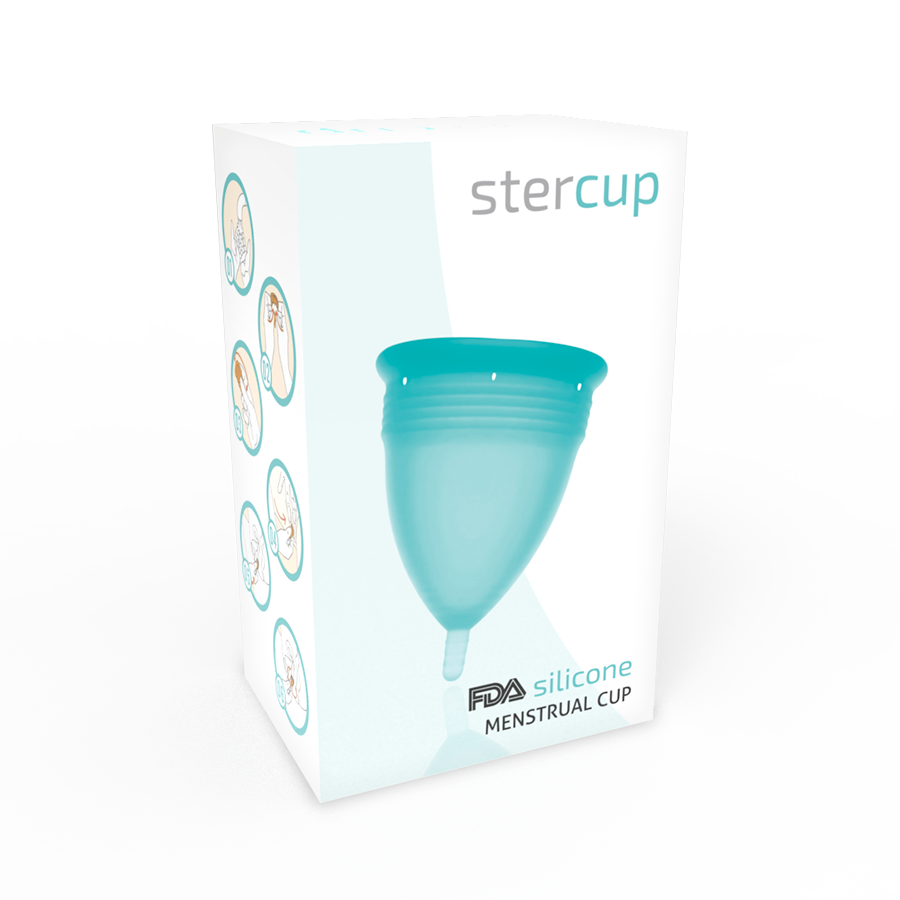 Stercup - Copo Menstrual de Silicone Fda Aquamarine - Tamanho S