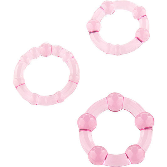 Seven Creations - Conjunto de Três Anéis Para Pénis Rosa