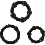 Seven Creations - Conjunto de Três Anéis de Pénis Pretos
