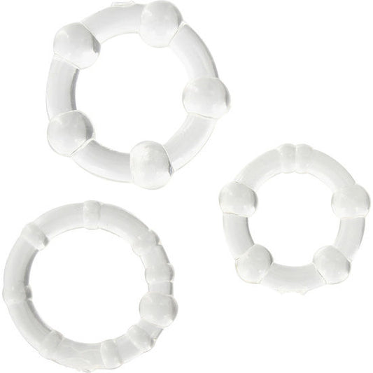 Seven Creations - Conjunto de Três Anéis Para Pénis Transparentes