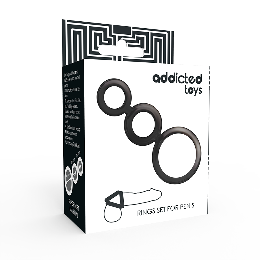 Addicted Toys - Set de Anillos - Para Pene - Ahumado