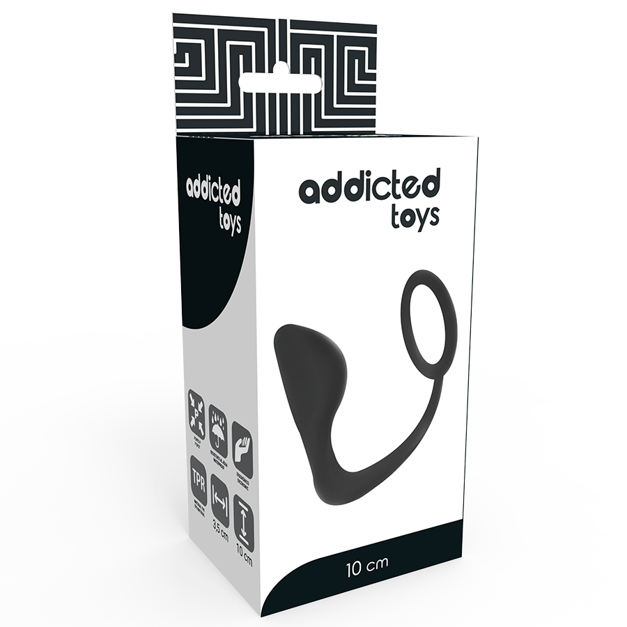 Addicted Toys - Plug Anal com Anel de Pênis Preto