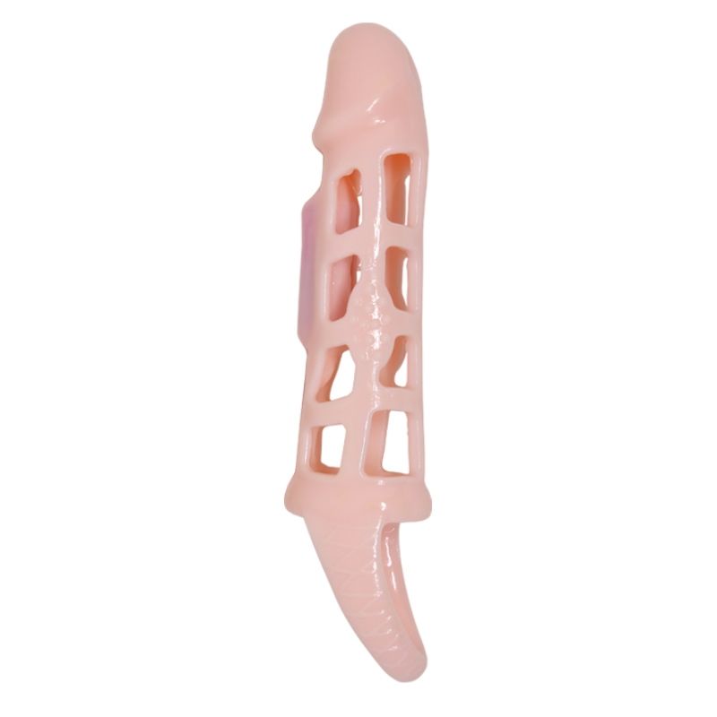 Baile - Capa Extensora de Pênis com Vibração e Alça Natural 13.5 cm