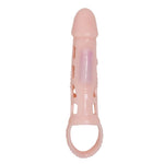 Baile Capa Extensora de Pénis Com Vibração e Ala Natural 13.5 cm