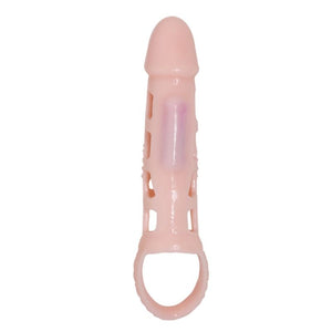 Baile - Capa Extensora de Pênis com Vibração e Alça Natural 13.5 cm