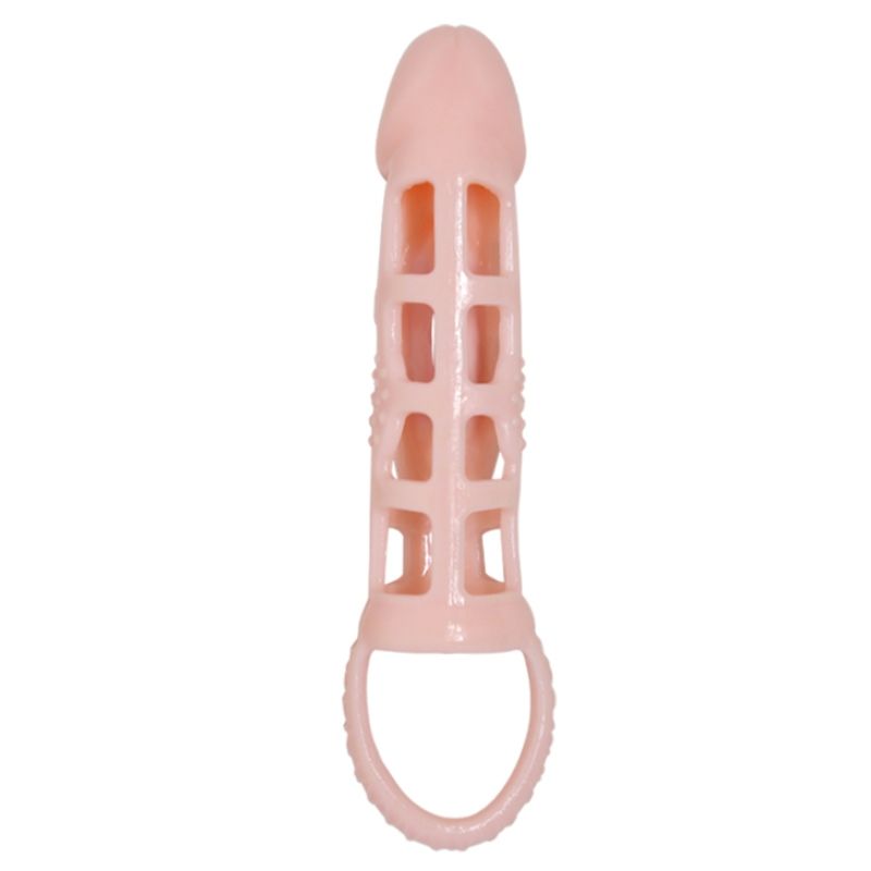 Baile - Capa Extensora de Pênis com Vibração e Alça Natural 13.5 cm