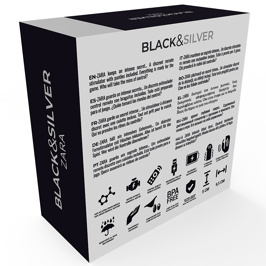 Black&Silver - Estimulador de Control Remoto Zara Con Bola Gratuita