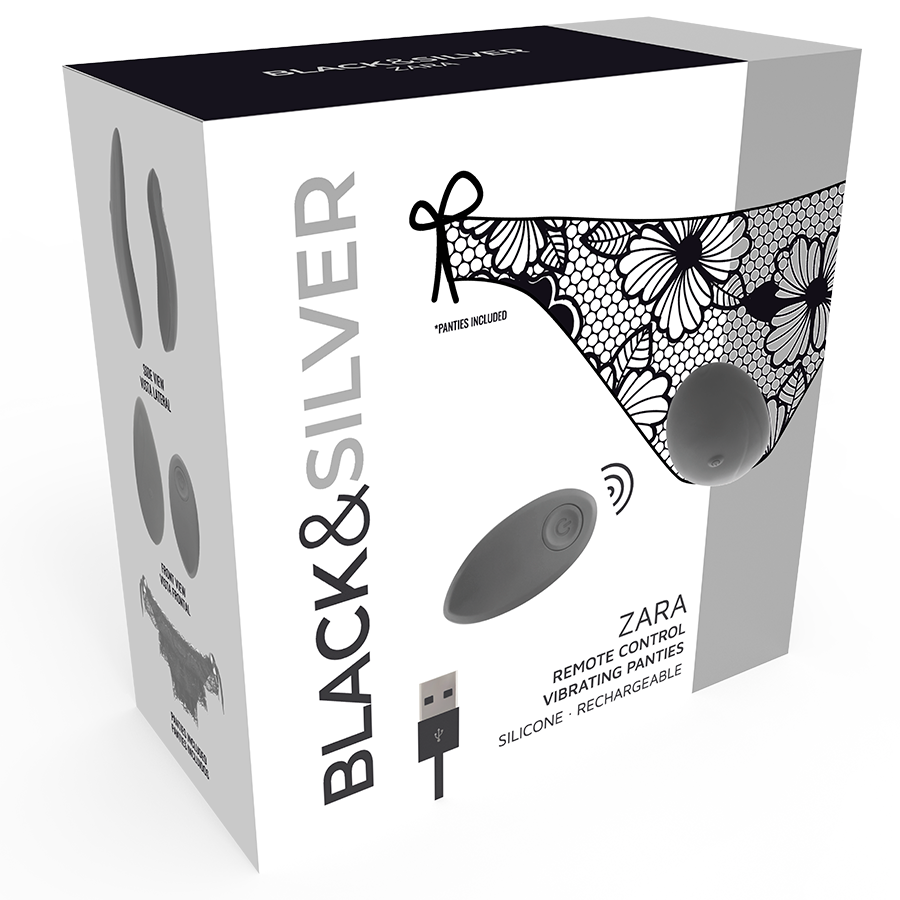 Black&Silver - Estimulador de Control Remoto Zara Con Bola Gratuita