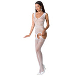 Passion - Mujer Bs062 Bodystock Blanco Talla Única