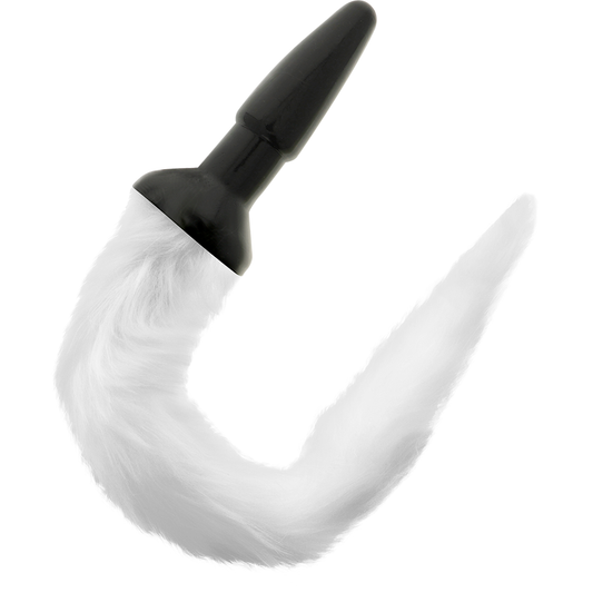 Plug anal de silicona Darkness con cola blanca